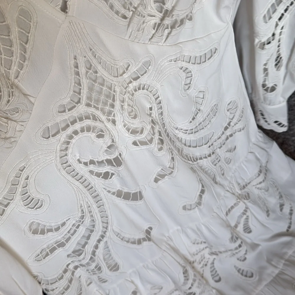Nasty Gal White Lace Long Sleeve Wedding / Photo Dress - Picture 4 of 12